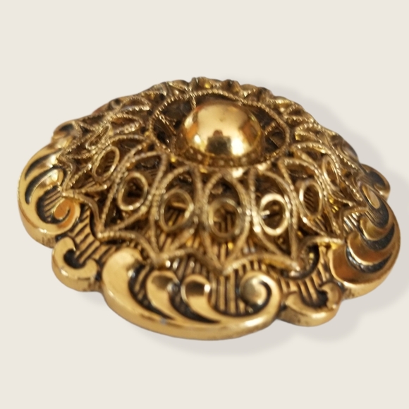 Vintage Mid Century West Germany Gold Tone Scarf Clip - Picture 6 of 12